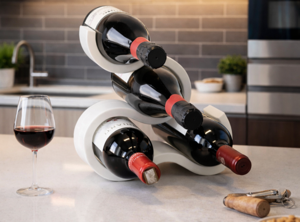 Stylish 3D Printed Wine Rack